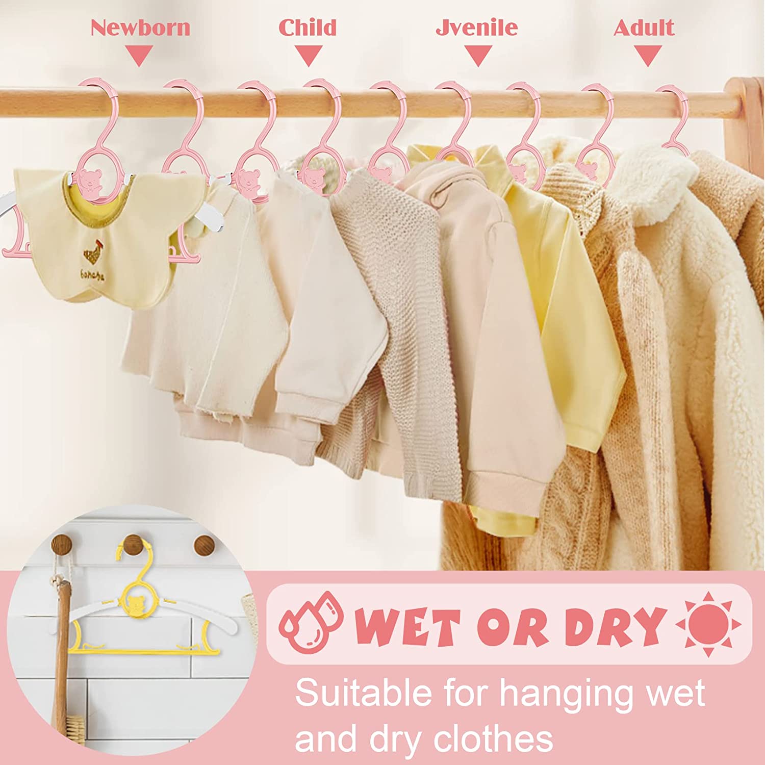 UNTIOR Non-slip Baby Clothes H - Baby Clothing Hanging Rack ulasan dan harga