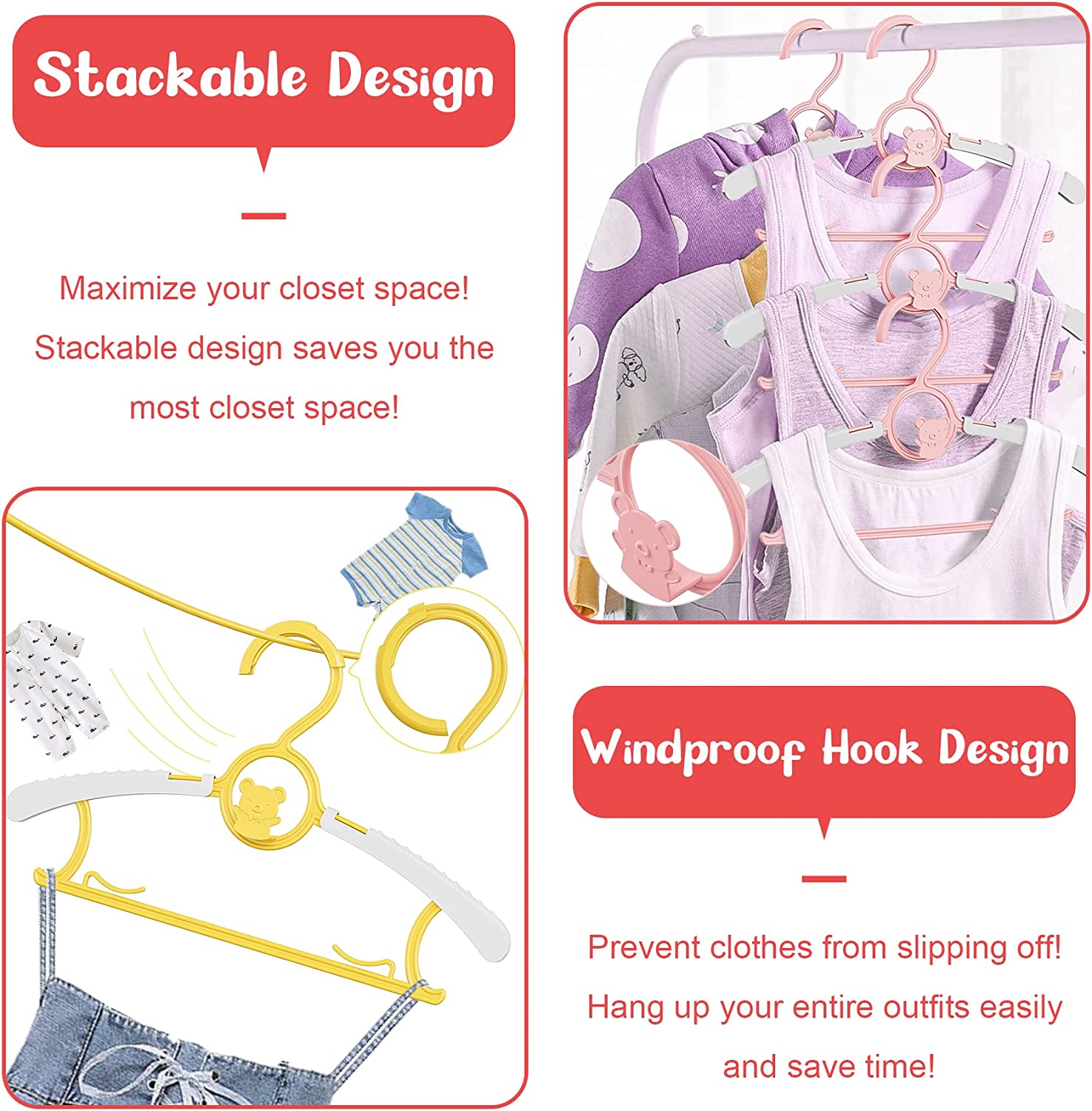 UNTIOR Non-slip Baby Clothes H - Baby Clothing Hanging Rack ulasan dan harga