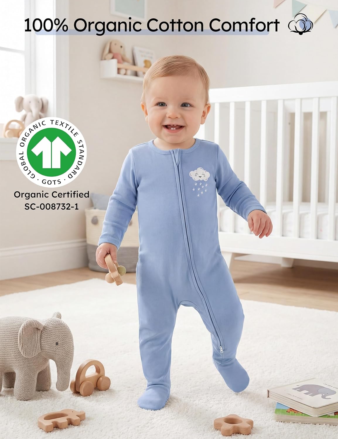 Baby Pajamas 100% Organic Cott - Baby Clothing Organic ulasan dan harga